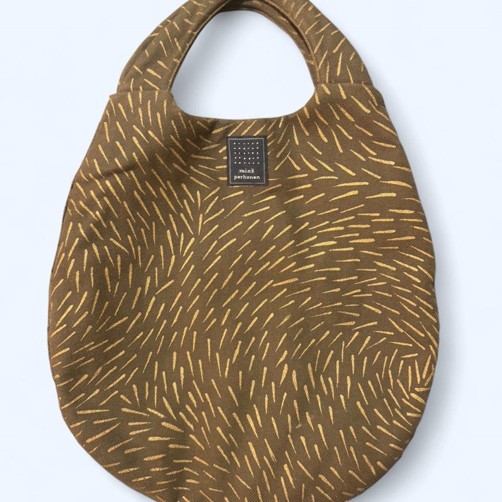 Minä Perhonen Brown Patterned Uzura Mini tote bag